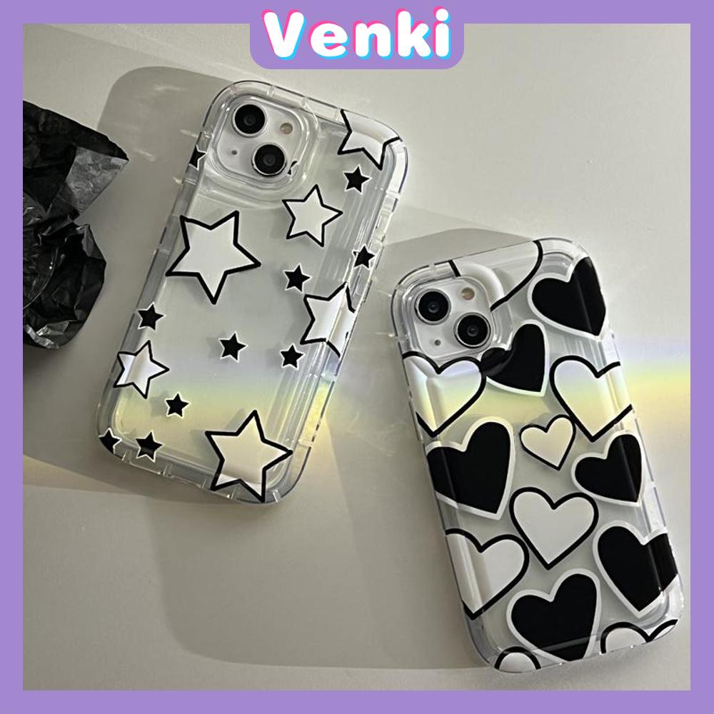 Case For iPhone 14 Pro Max TPU Soft Jelly Airbag Clear Case Stars and Hearts Case Camera Protection Shockproof For iPhone 14 13 12 11 Plus Pro Max 7 Plus X XR