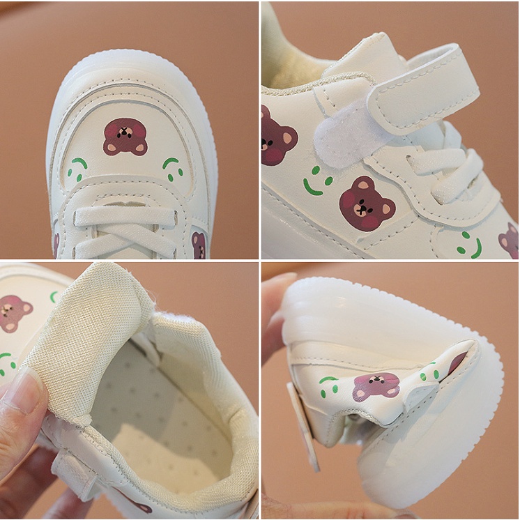 babyfit BEARY BEAR sepatu sneakers anak dengan lampu LED import tali velcro ty-0610r