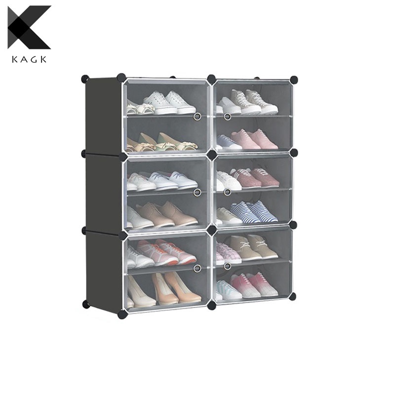 KAGK Lemari Rak Sepatu Rak Sepatu Anti Debu Portable Serbaguna Kotak Sepatu Portable Murah  Rak Sepatu Plastik Susun