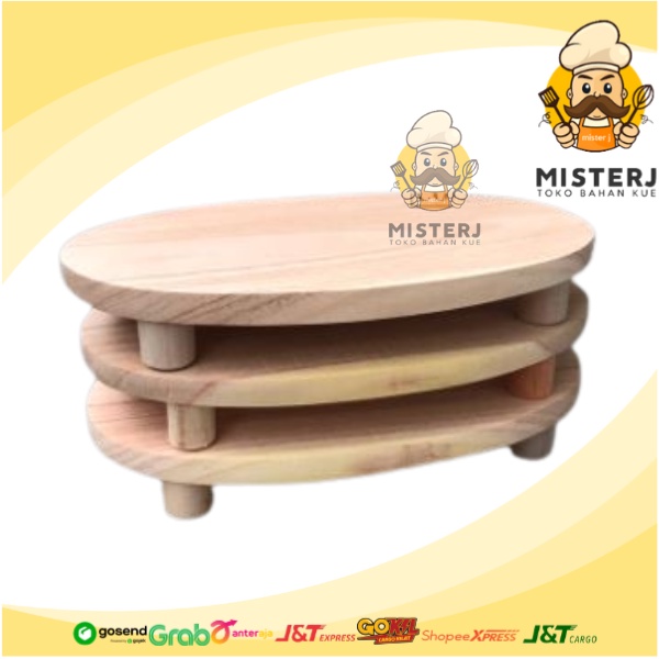 Talenan Kaki Mahoni Bulat | Uk 19 cm | Talenan Kaki Kayu Mahoni