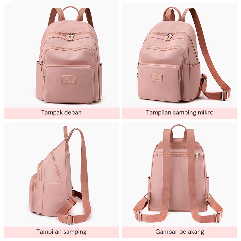 COLORFUL FOX 0490 Tas Ransel Wanita Backpack Wanita Remaja Tas Anti Air laptop 14 inci WATER