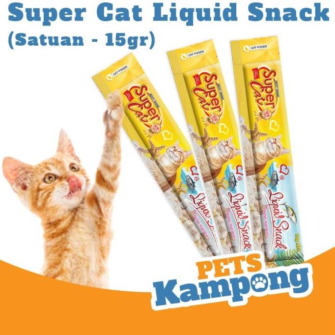 Snack kucing SuperCat Liquid Snack 15gr satuan