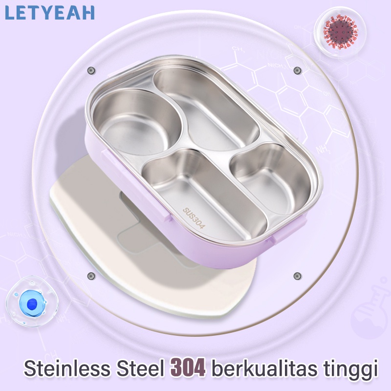 letyeah Kotak makan stainless 304 anti tumpah/lunch box stainless dengan mangkuk sup