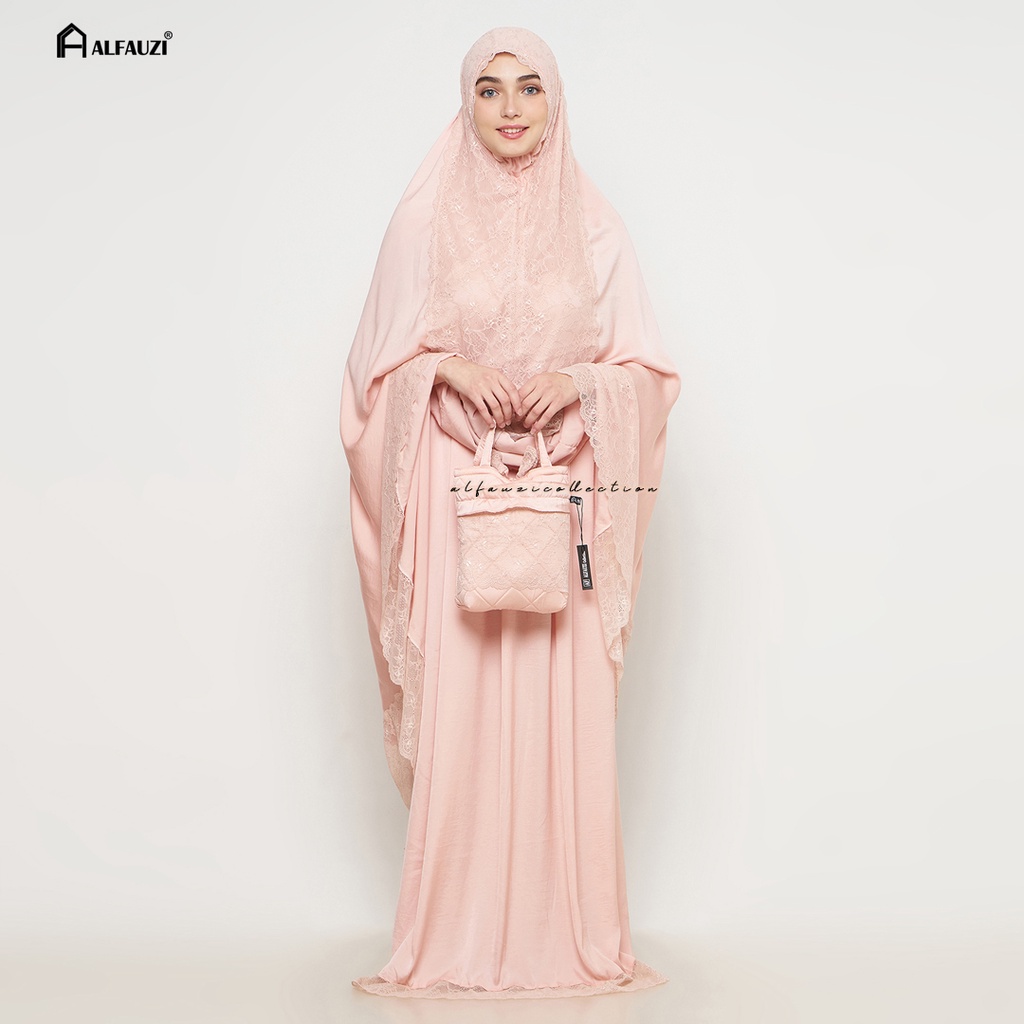 ALFAUZI - Mukena Dewasa Silk Premium Renda KD Cantik dan Kualitas Terbaik + Kotak Cantik