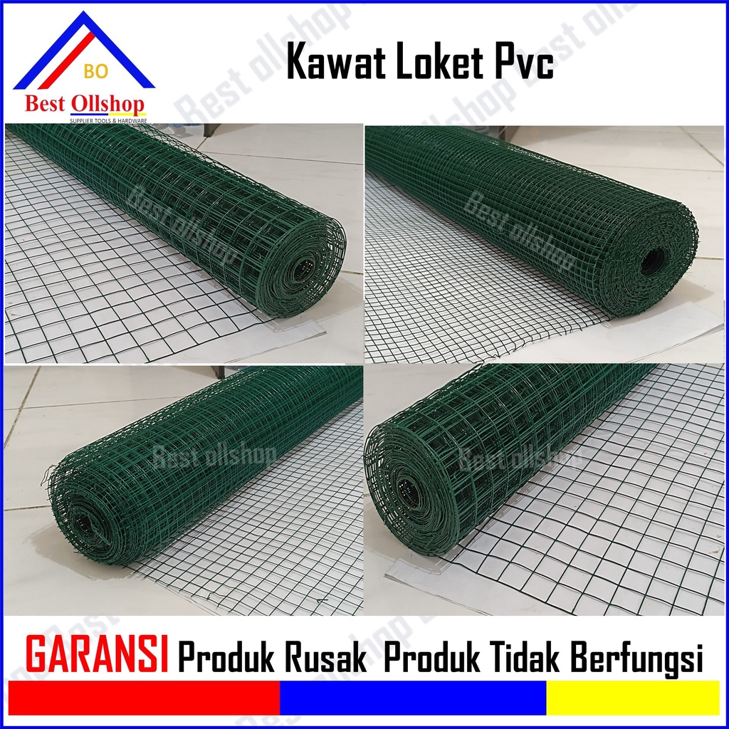 Kawat Loket PVC / Kawat Ayakan / Ram PVC / Kawat Hijau 1/2 Inch 1/4 Inch 1 Inch Murah