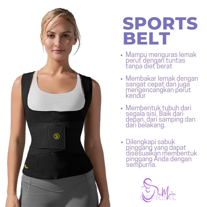Korset Pengecil Perut Pembakar Lemak Cami Hot Shaper+Waist Trainer Baju Olahraga Korslet Pelangsing