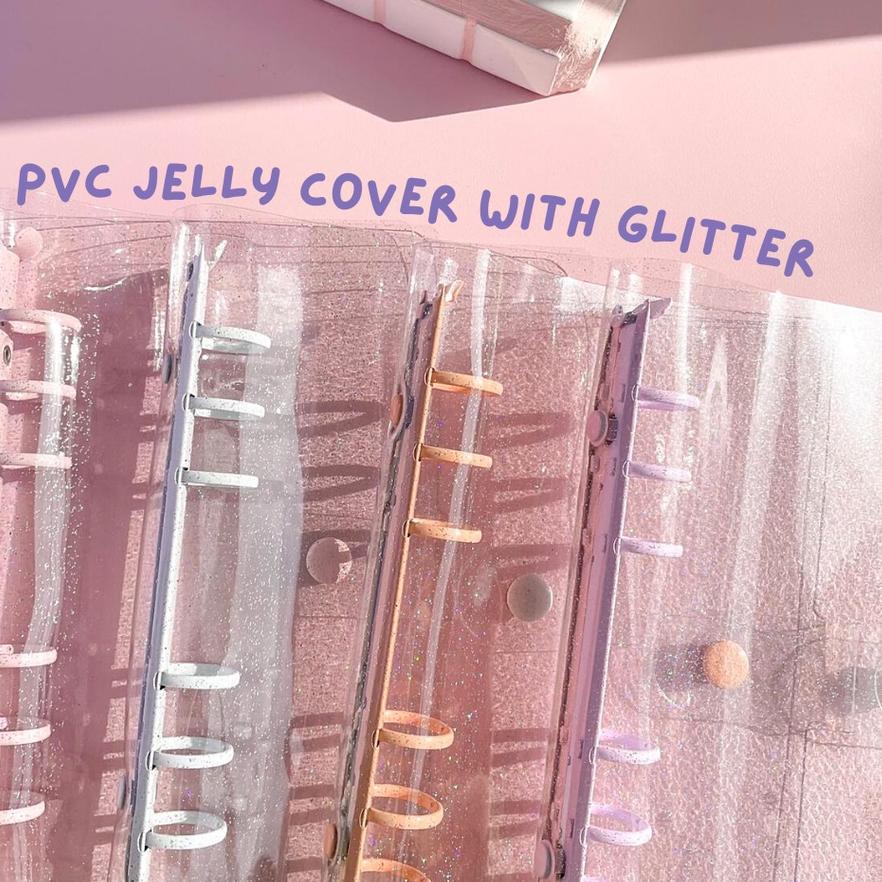 

Hot!! (A6 Size) Binder Keuangan PVC Jelly Cover Case 6 Ring Warna ~