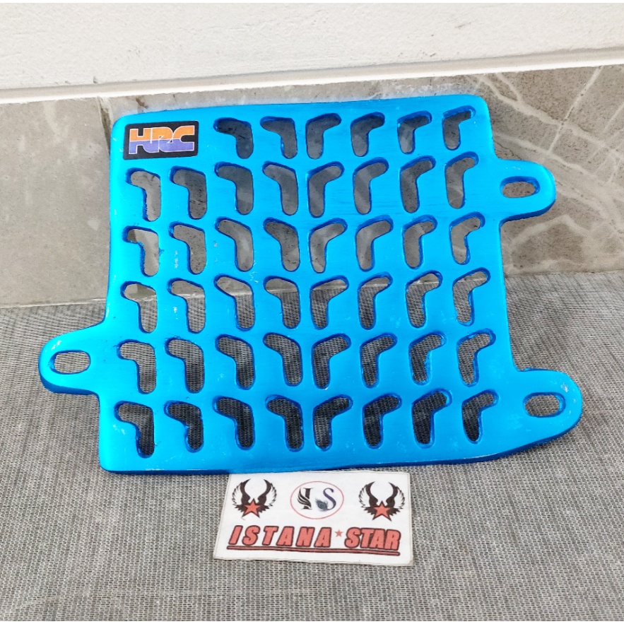 Paketan Cover radiator warna full cnc free baut anti karat vario125/150 ADV PCX Plus jalu AS BLUE