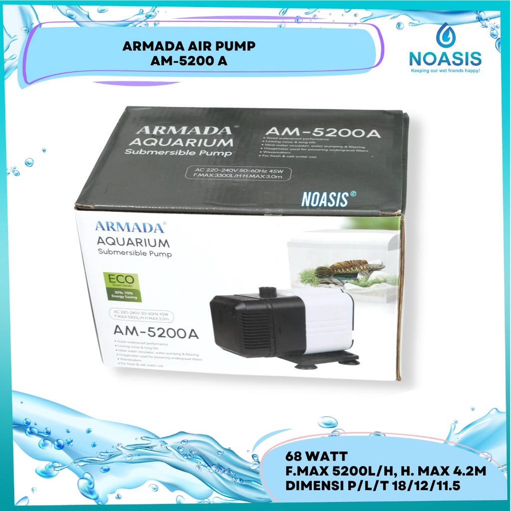 POMPA AQUARIUM CELUP WATER PUMP ARMADA AM 5200 A AM-5200A LOW WATT NOASIS