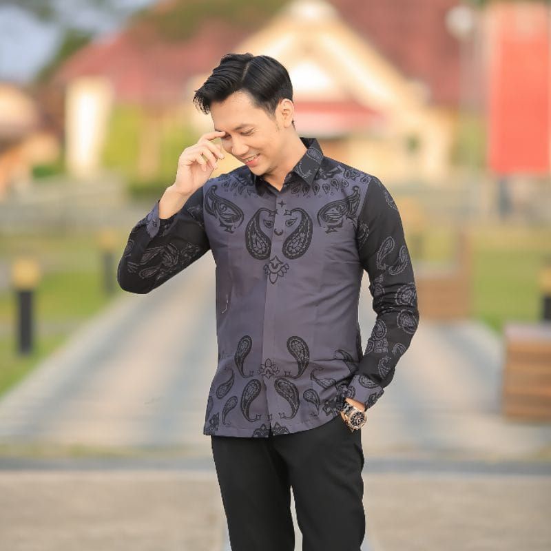 KEMEJA BATIK MODERN SLIMFIT PANJANG BAHUN KATUN HALUS FULL FURING HALUS