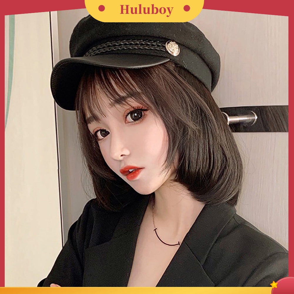 Wig Rambut Ekstensi Model Bob Pendek Lurus Untuk Wanita