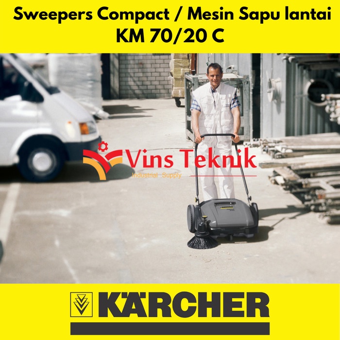 Karcher KM 70|20 C Penyapu Lantai Manual Anthracite dengan Wadah Limbah 20 Liter