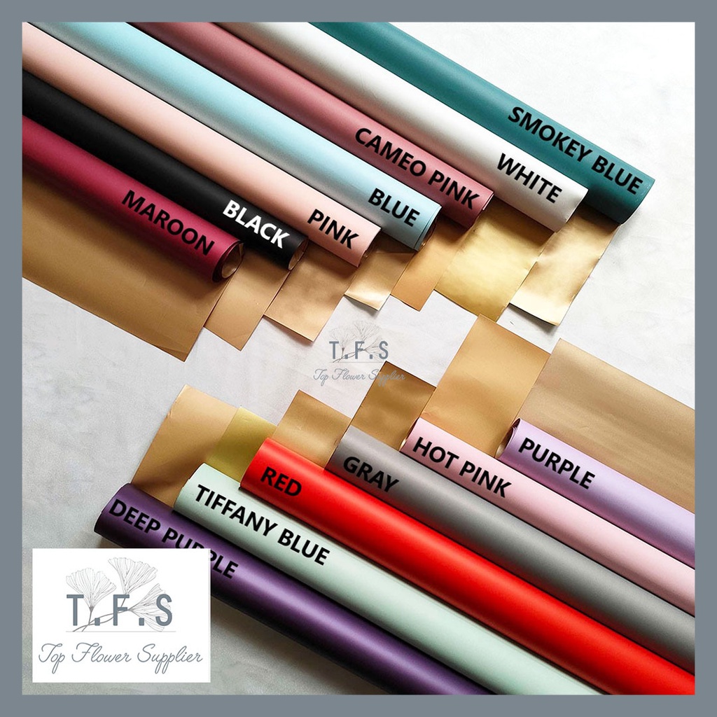 

Color Full Gold Flower Wrapping Kertas Buket Warna Dekorasi Hias
