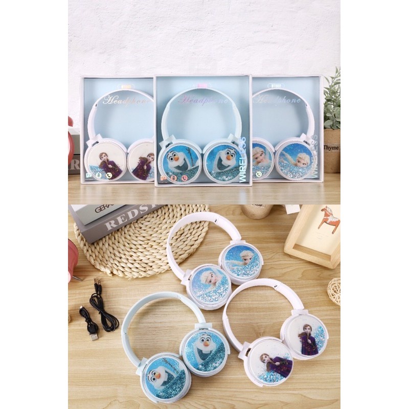 Headphone Bluetooth  type BT 002 karakter Frozen ANNA DAN OLAF