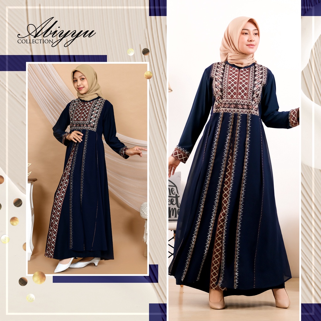 Abiyyuco TA9020 | Gamis Abaya Turkey Anak, Remaja, Dewasa, Couple Terbaru 2022, Turki Hitam dan Warna Mewah, Turkiy Busui