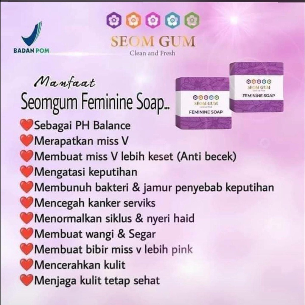 SABUN SEOM GUM GLOWING / SEOM GUM FEMININE SOAP / SABUN GLOWING MULTIFUNGSI ORI BPOM