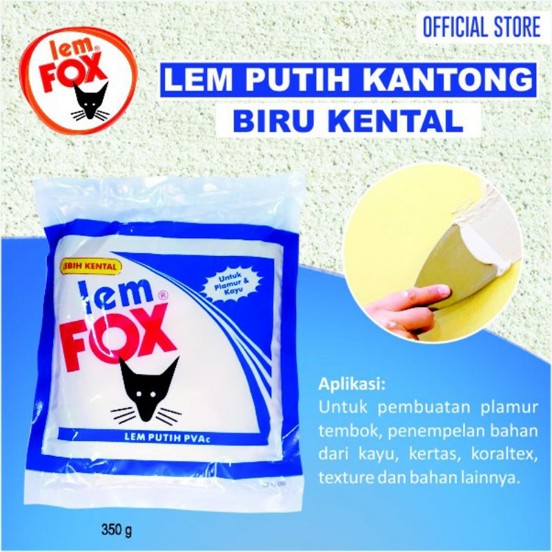 

Lem Fox PVac Kantong Biru 350 Gram