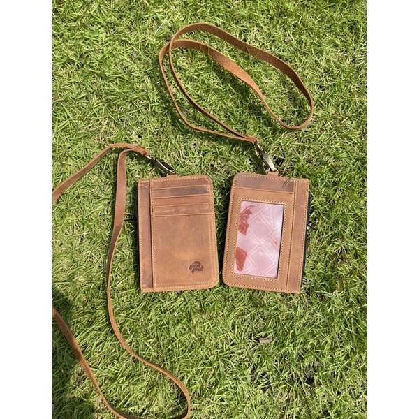 

ID Card Holder Wallet Kulit Sapi Asli Dompet Kartu Lanyard