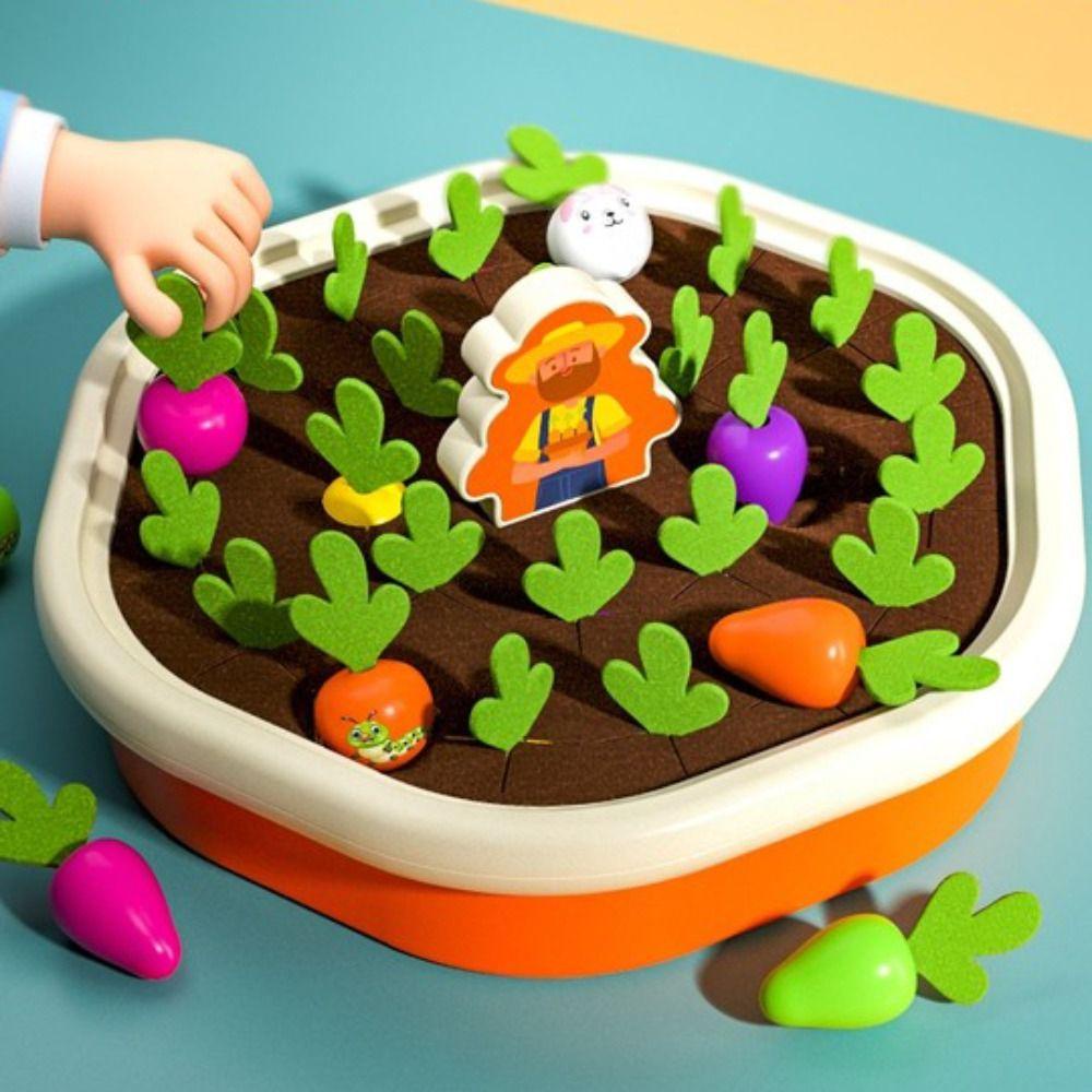 Quinton Farm Pull Radish Game Kawaii Hadiah Anak Permainan Papan Edukasi Dini Menarik Memori Mainan puzzle Tabletop Games Mainan Pencerahan Mainan Interaksi Orang Tua-Anak