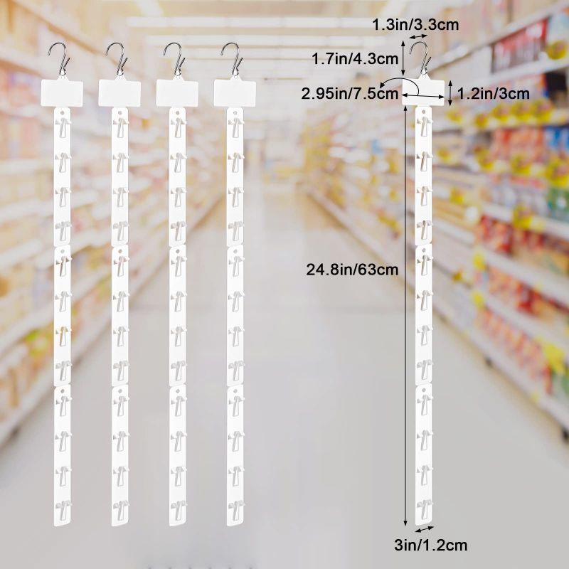 10pcs Clip Strip Display Makanan 62cm Strip Klip Produk Supermarket Snack Hanging Strip