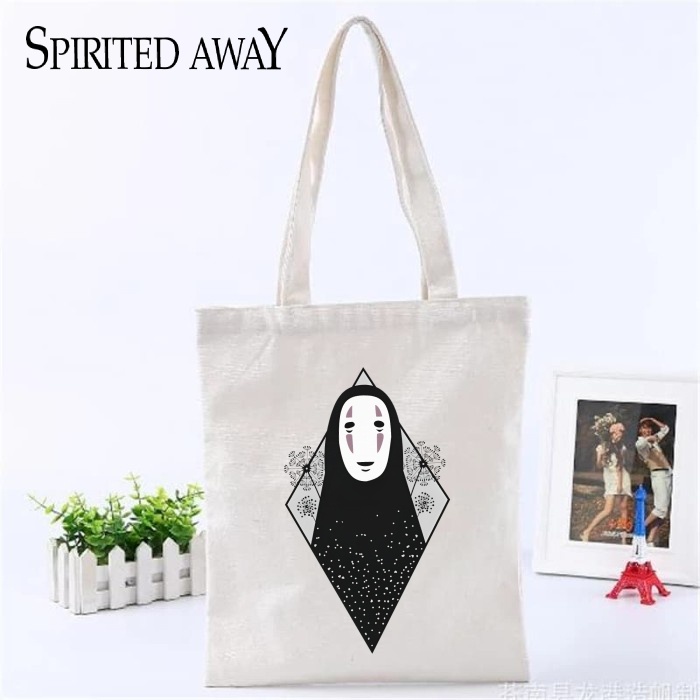 Totebag Anime Spirited Away Studio ghibli chihiro haku no face Tote bag premium Totebag zipper totebag velcro Termurah