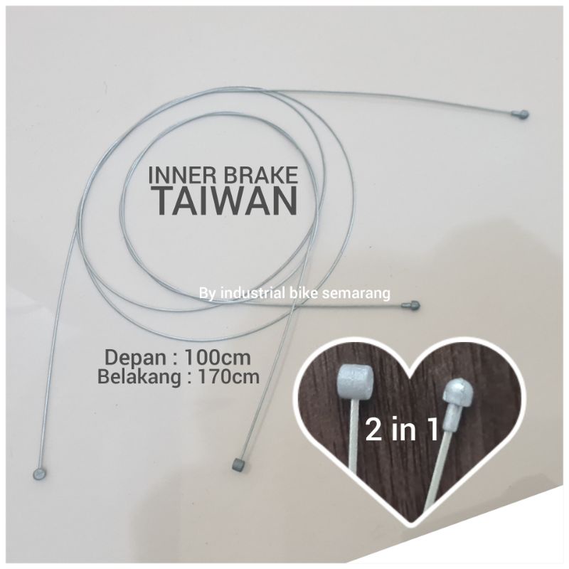 Taiwan Sleek inner brake cable 2in1 kabel rem sepeda Balap mtb roadbike road bike Depan Belakang