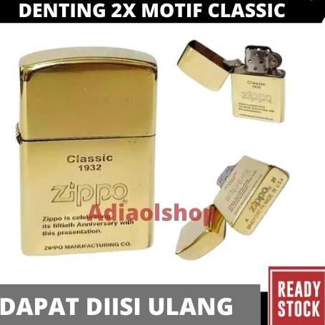 Bayar Di Tempat B06EI KOREK API ZIPPO GOLD DENTING 2X MOTIF CLASSIC - MOTIF RANDOM 45 Terlaris