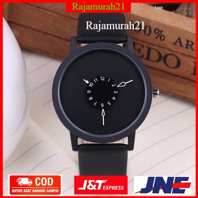 CIVO Jam Tangan Kulit Elegan Dial Unik - CV0250 - Black - OMWS4ZBK