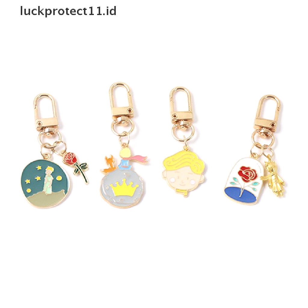 /Fashion Hot// Fashion// 1pcs Lovely Rose Boy Little Prince Pendant Key Chain Gantungan Kunci Planet Rubah Kecil.