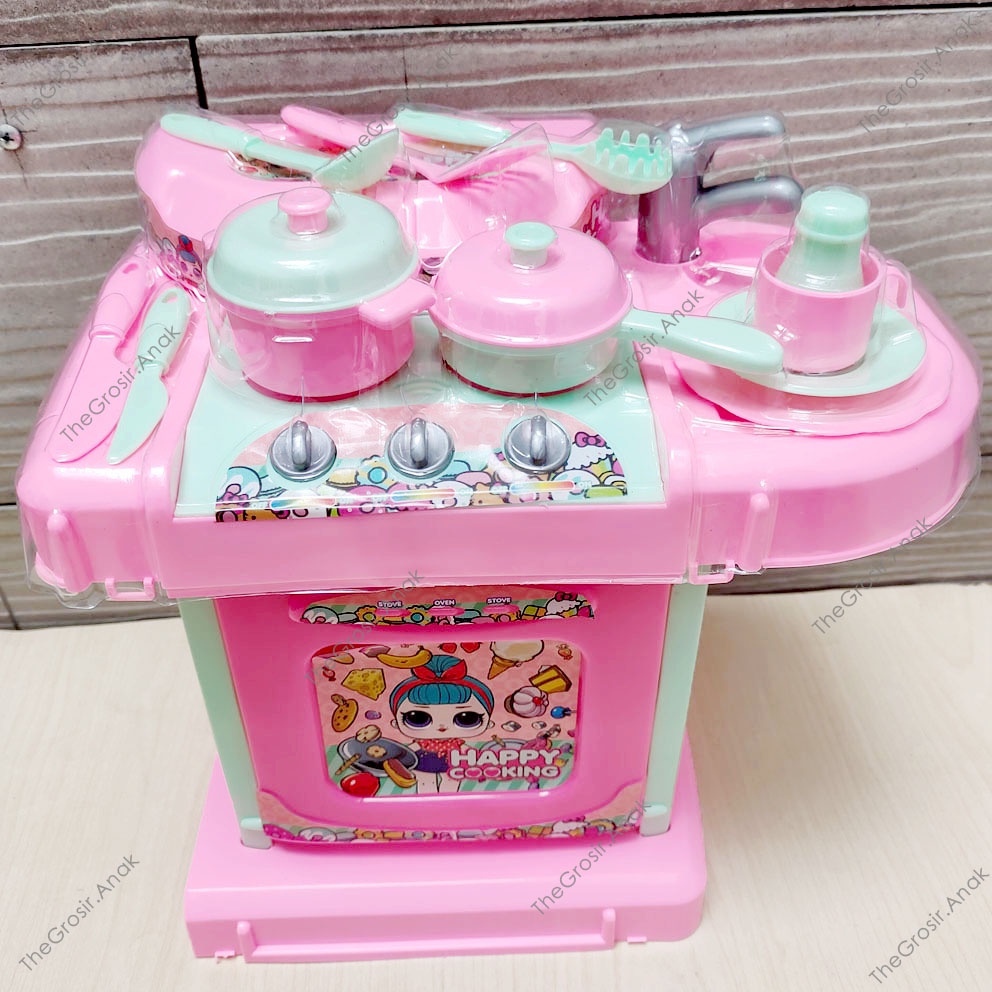 Happy Cooking LOL Lampu Suara Mainan Dapur Mini Kitchen Set Masak-masakan