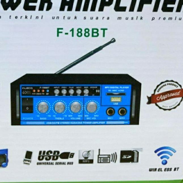 SALE✅fleco f188BT power amplifier digital karaoke 600watt original   Power Amplifier Fleco F-188BT - Ampli Fleco 188BT - Ampli BluetoothDetail produk dari Amplifier FLECO F-188BT Bluetooth Stereo Karaoke + Mp3 player + FM Radio gmc niko jbl polytron sim
