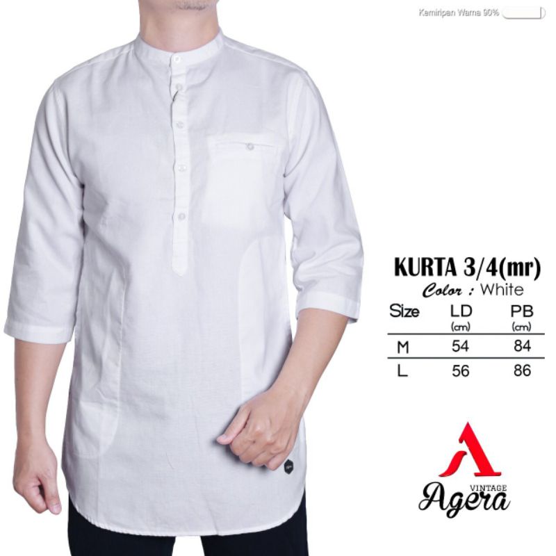 [ NEW ] BAJU KEMEJA KURTA KOKO KEMKO PRIA MUSLIM LENGAN 3/4 TERBARU ORIGINAL AGERA SAJUAK