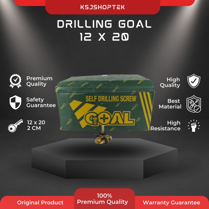 Drilling 12 x 20 Goal Self Drilling Screw Baut Roofing Sekrup Kuning