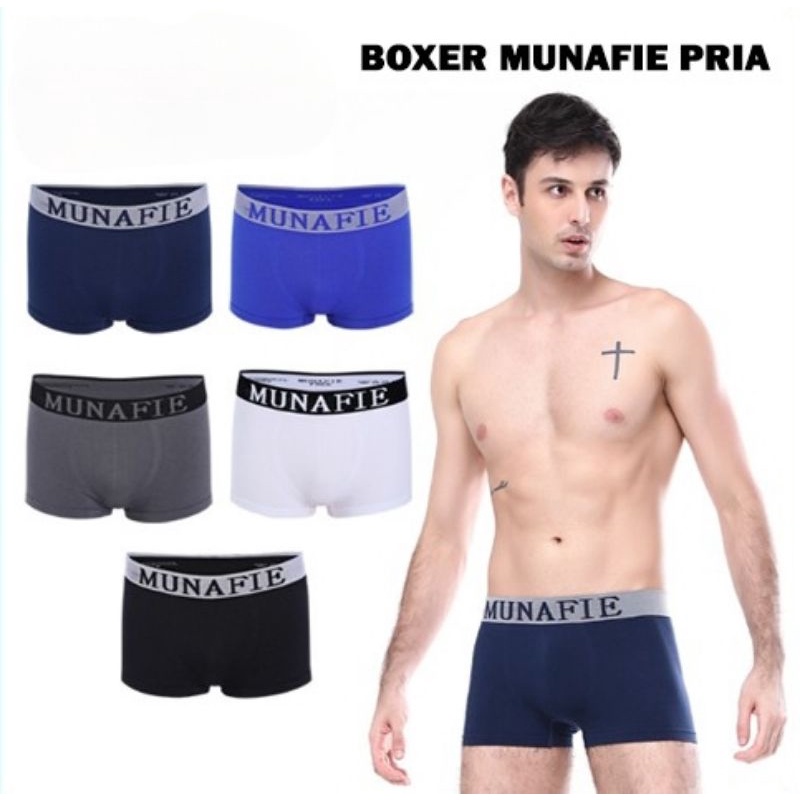 Boxer Munafie Pria Celana Dalam Men Underwear Sempak Import Brief Katun CD