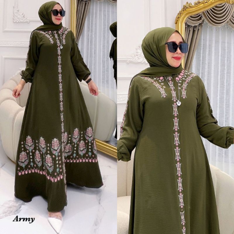 Gamis bordir pintu Aceh etnic By aqila fashion