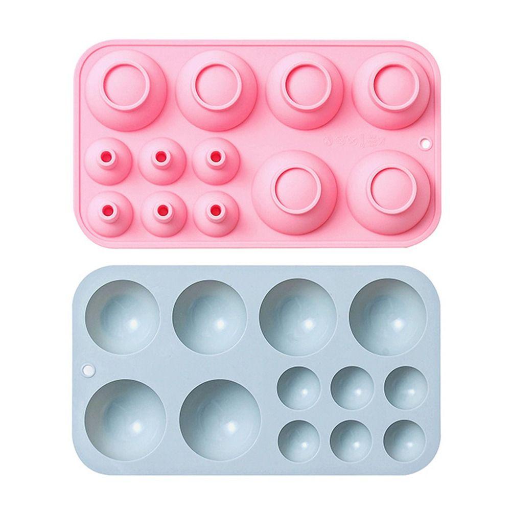 Solighter 3D Bola Bulat Handmade Sabun Cetakan Alat Dekorasi Kue Jelly Dome Silicone Cake Mold