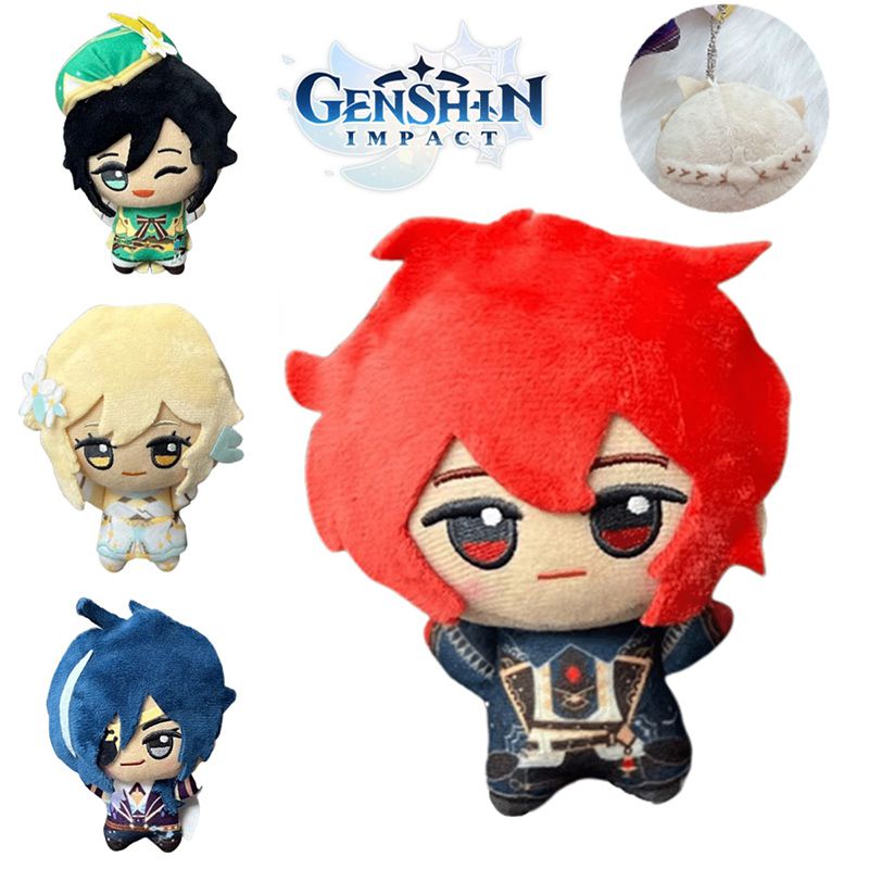 Lucu Genshin Impact Venti Lumine Boneka Plush Liontin Gantungan Kunci Hadiah