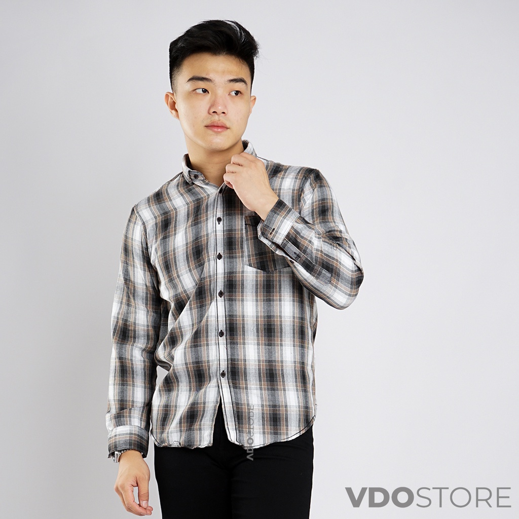 KEMEJA FLANEL PRIA 30B VETERANO WHITE SHADE - M L XL - KEMEJA LENGAN PANJANG VDOSTORE DEWASA BAJU FLANNEL TANGAN PANJANG HITAM NAVY ABU MOTIF KEMEJA COWOK MURAH DEWASA SANTAI TEBAL KUALITAS IMPORT BAJU CATUR PANEL FANEL