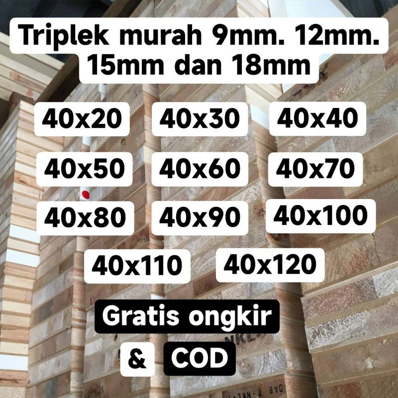 40cm 12mm plywood triplek meranti 12mm halus panjang 40 cm multiplek