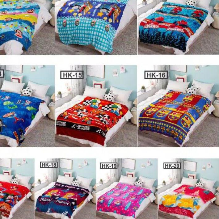 ✓ RC Selimut Bulu Karakter anak Free Tas Mika む