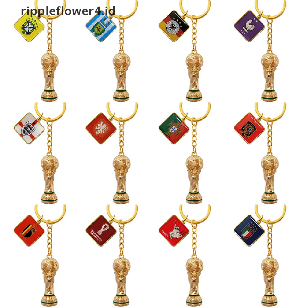 {rippleflower4.id} 2022bola Piala Dunia Korek Negara Bendera Negara Gantungan Kunci Liontin Football Key Ring Liontin Aksesoris Piala Eropa Gantungan Kunci Hadiah Untuk Penggemar~
