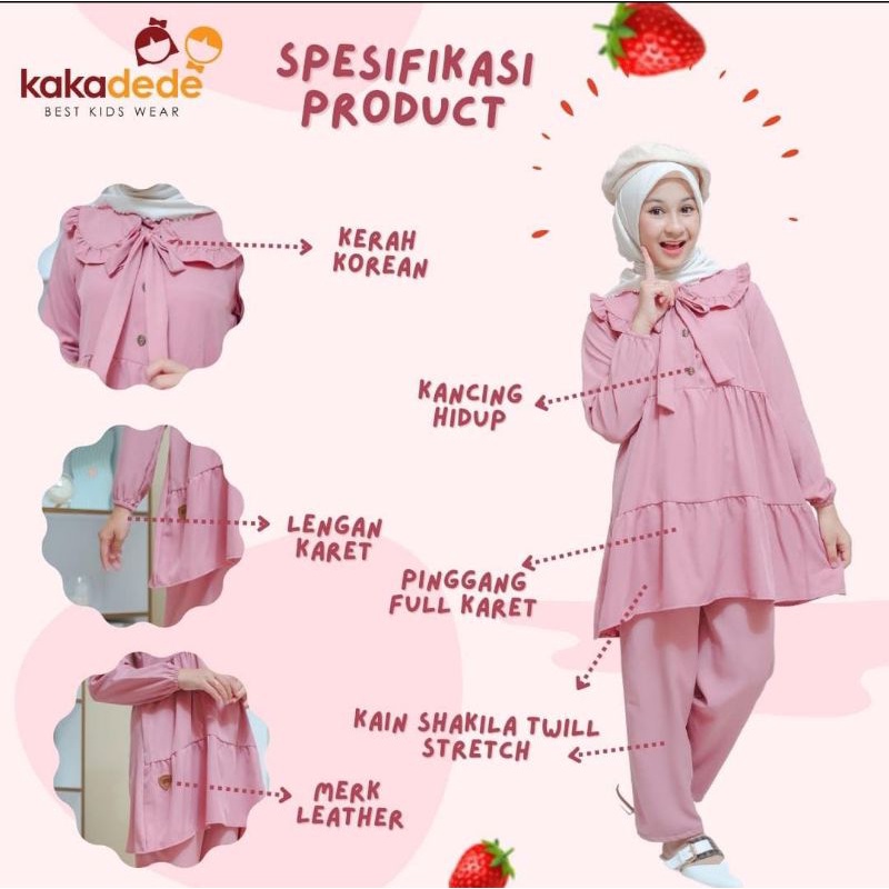 Setelan Anak Remaja Shakila Oneset By Kakadede size 10-18