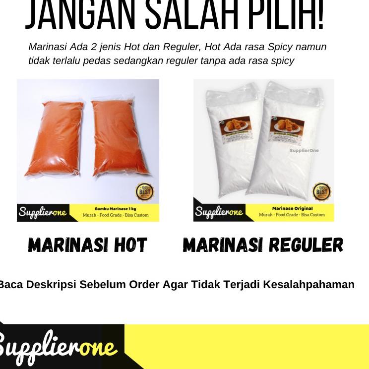 

(PROMO JSJ36) Bumbu Marinasi 1 kg hot Spicy , Bumbu Ayam Fried Chicken, Tepung Bumbu Marinase, Tepung premix ✵