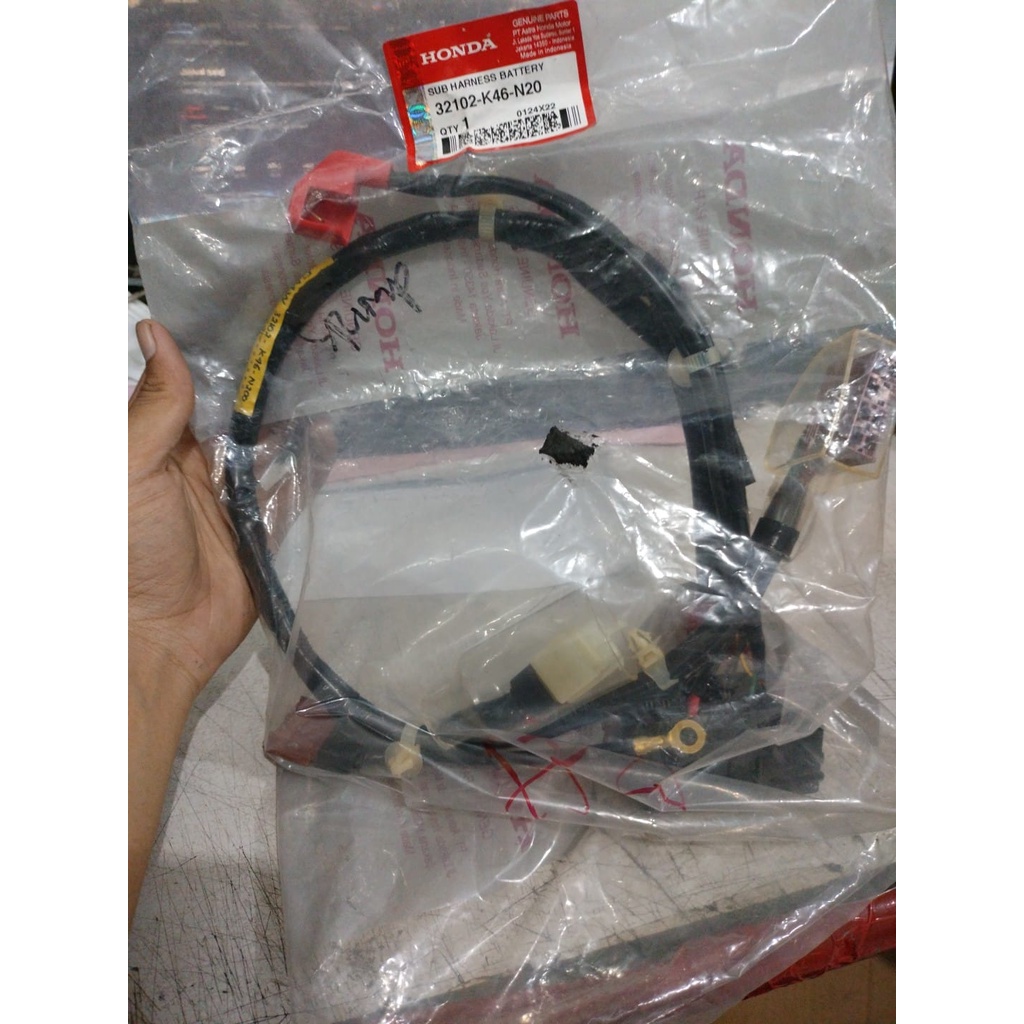 KABEL AKI SUB HARNESS BATTERY HONDA BEAT VARIO SCOOPY ORIGINAL ASLI AHM HONDA  32102K46N20 32102K46N