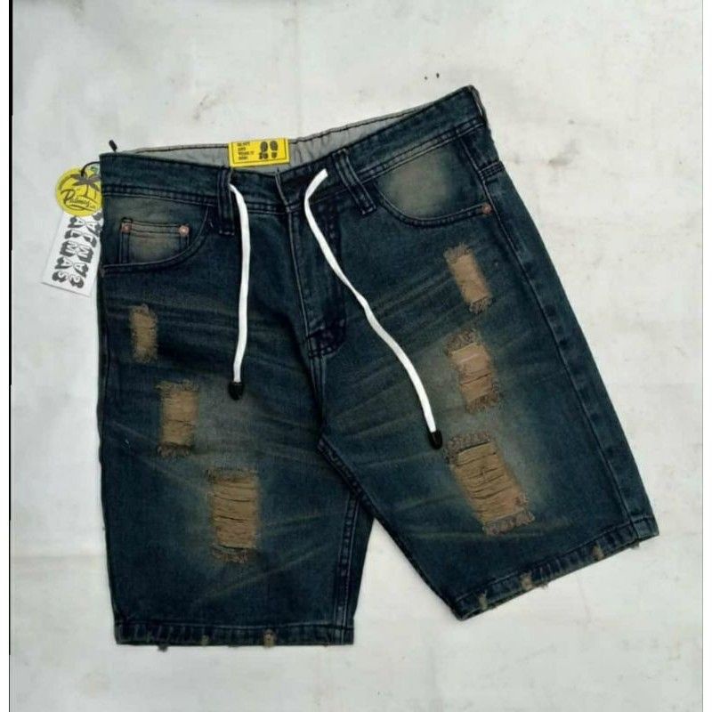 Celana Jeans Pendek Distro Modek Ripped/Sobek (BISA COD) 1KG 3 Pcs Size 27/34