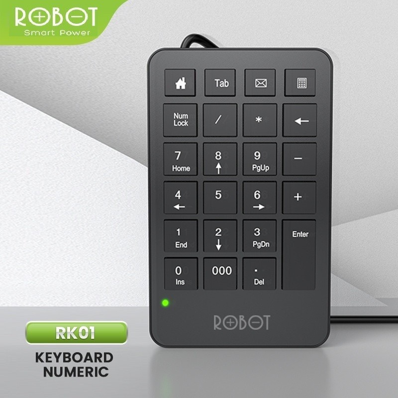 GARANSI 1 TAHUN ROBOT RK01 KEYBOARD NUMERIC USB WIRED MULTIMEDIA PORTABEL DAN KECIL