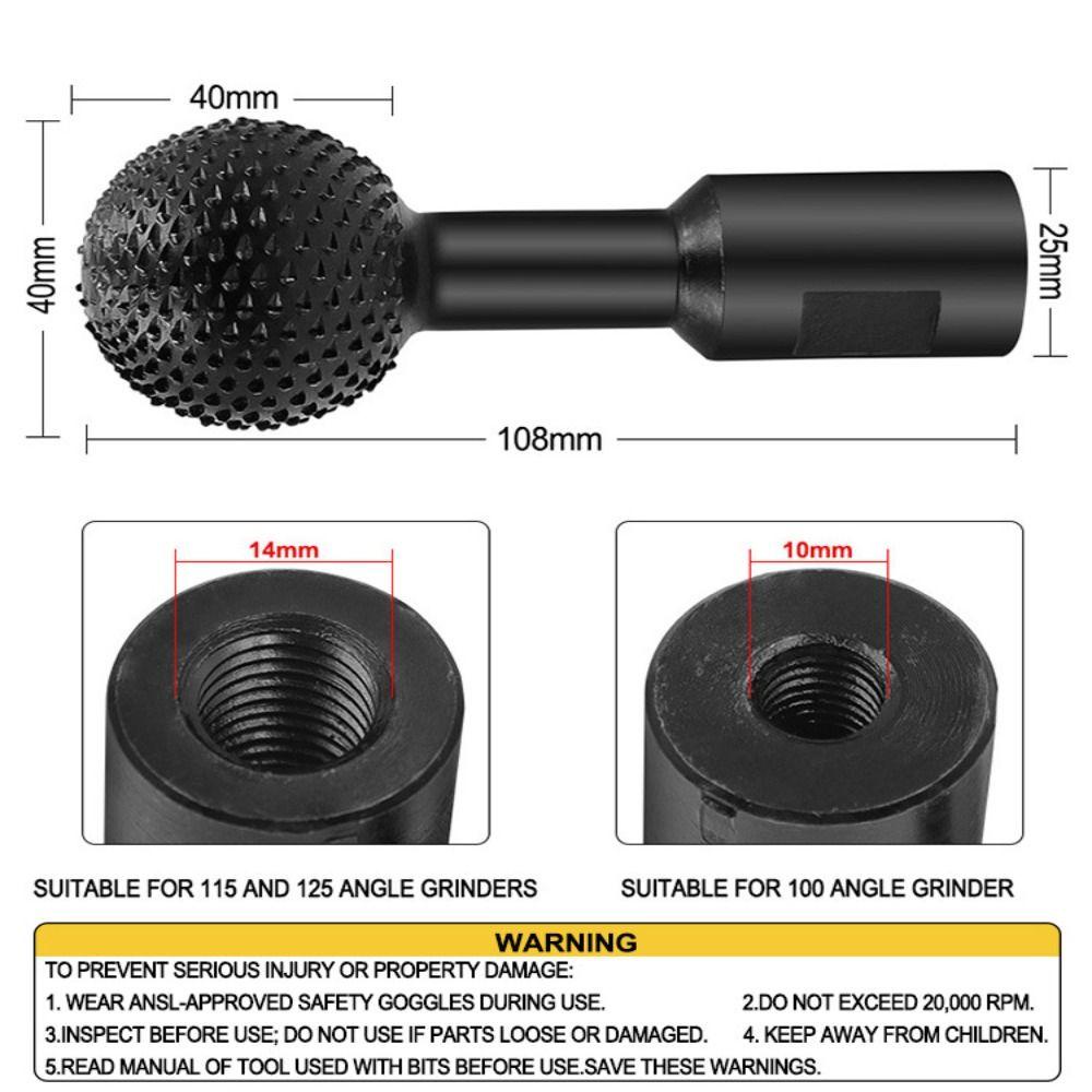 Populer Bola Gouge Angle Grinder Woodworking DIY Alat Spindle Berbentuk Kepala Gerinda Kikir Pahat Woodworking Sanding