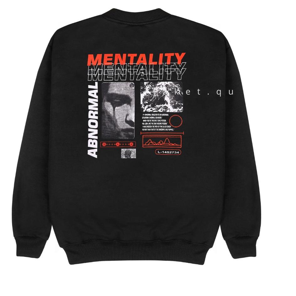 Viral Sweater Crewneck Pria Wanita Motif Abnormal Mentality