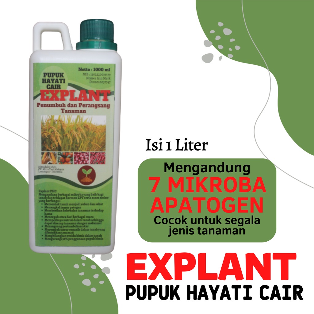 EXPLANT Pupuk Hayati Cair - Pupuk Cair 1 Liter - Pupuk Terbaik - Pupuk Organik Kompos