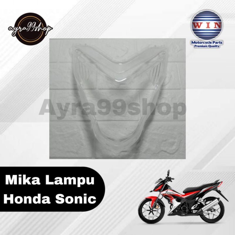 Kaca Mika Lampu Depan Non Reflektor Honda Sonic Merk Win